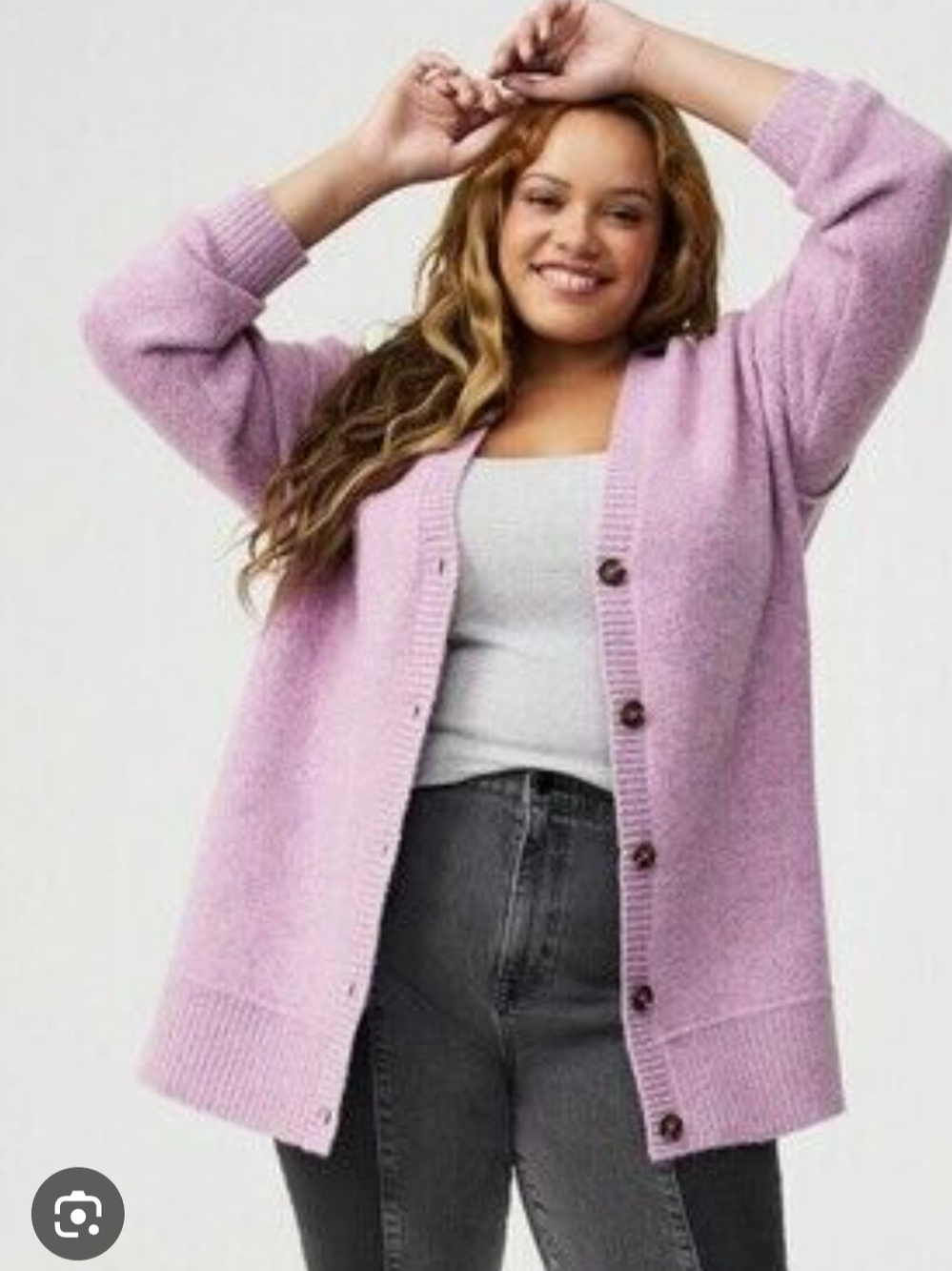 Torrid Sz 1 Lilac Button-Front Plus Cardigan